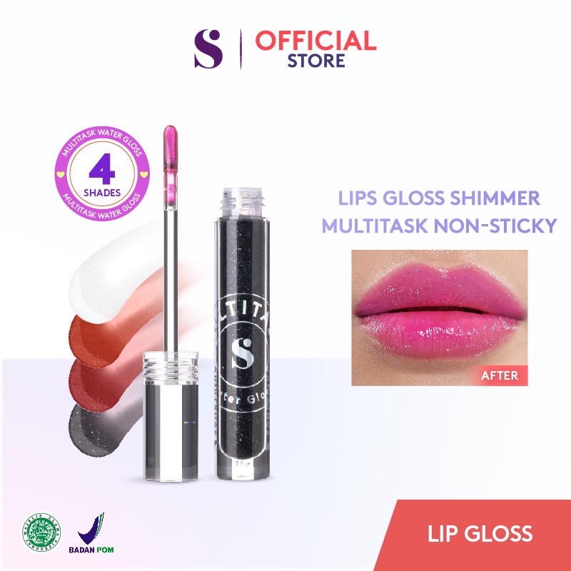 SOMETHINC Multitask Water Gloss (Lip Gloss) - Lip Gloss Shimmer Blossom / Apricot Original BPOM