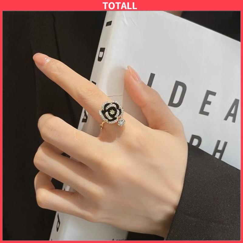 COD Cincin Camellia Berlian Aksesori Cincin Mewah Wanita-Totall