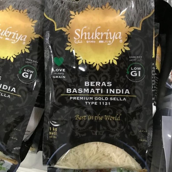 

Shukriya Gold Sella, Basmati India beras diet dan sehat