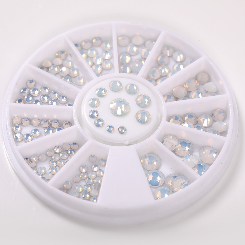 Opal Kuku Rhinestones Kristal Permata Manik-Manik Kuku Warna Campur Pink 3D Dekorasi Kuku In Wheel DIY Nail Art Decoration