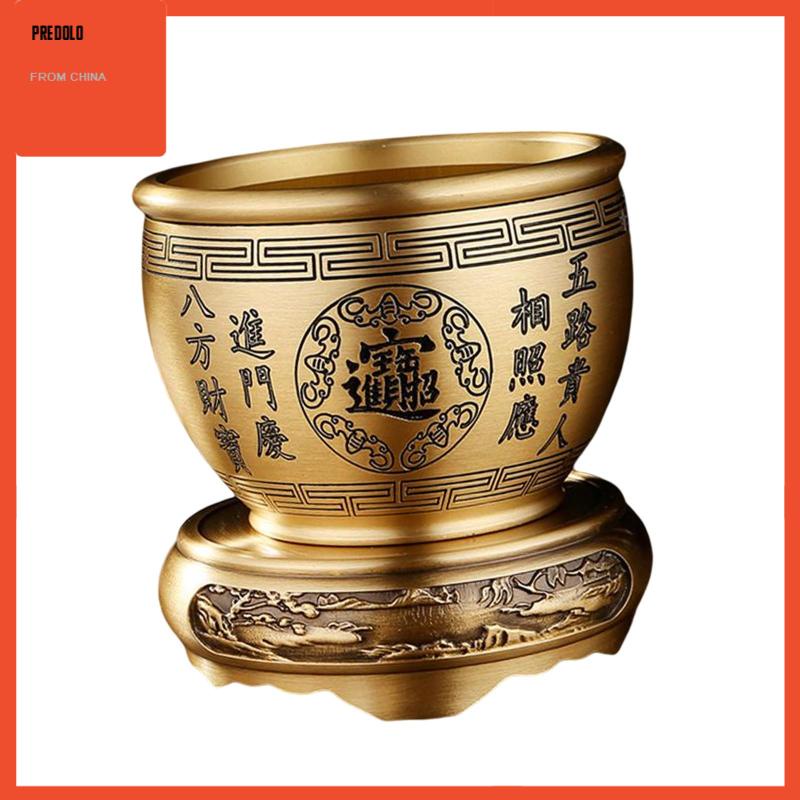 [Predolo] Patung Mangkok Feng Shui Kuningan Bai Fu Bowl Treasure Basin Untuk Dekorasi Kantor Hotel