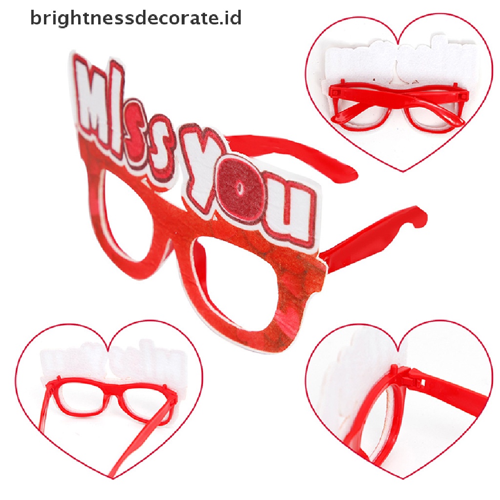 [Birth] 1pc 2023kacamata Valene Day Romantic Valene Eyeglasses Party Decor Fashion Sunglasses Lucu Prop Foto Booth [ID]