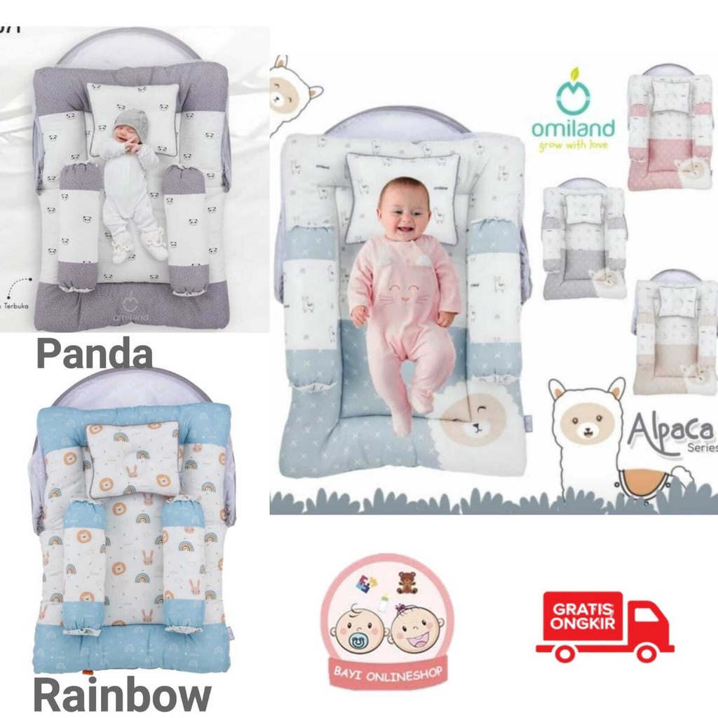 Omiland Kasur Lipat Bayi Dakron + Kelambu Alpaca Sloth Series OB19201