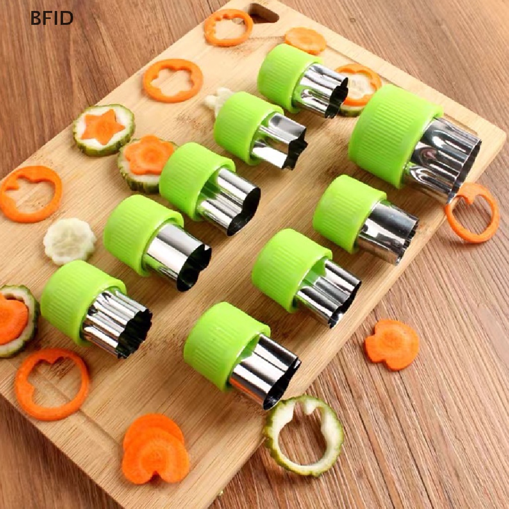 [BFID] 9pcs Cetakan Pring Biskuit Stainless Steel Cetakan Embos Bentuk Buah Sayur [ID]