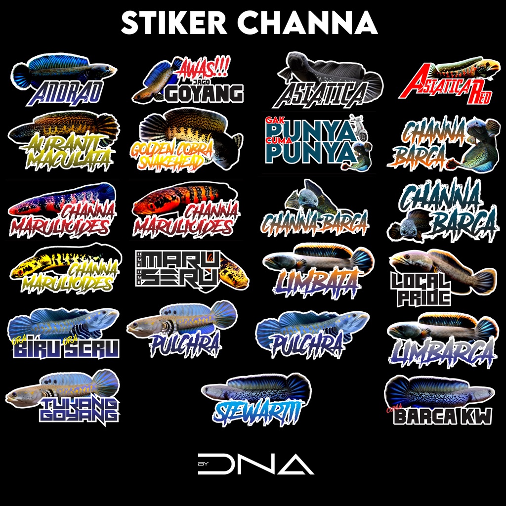 STIKER CHANA hiasan aquarium tempelan akuarium channa