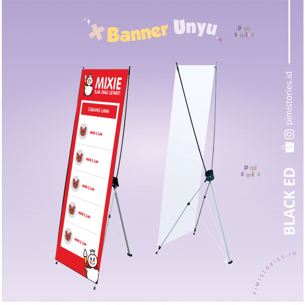 PAKET XBANNER WISUDA ⚫ X BANNER WEDDING ; OLSHOP ; USAHA ⚫ GRATIS DESAIN ⚫ PAKET + TIANG