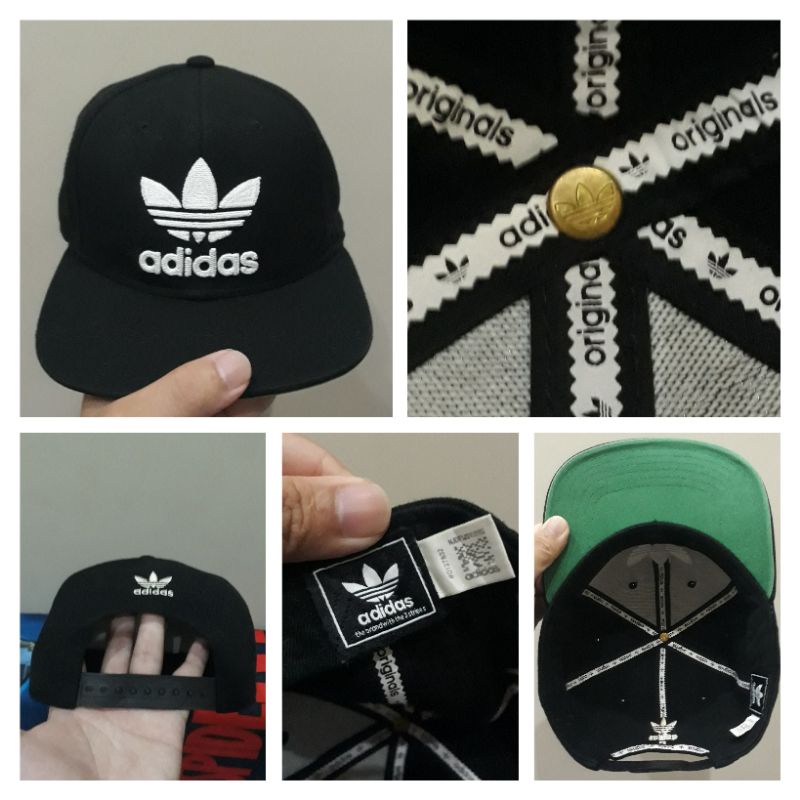 Topi snapback adidas trefoil setelan second
