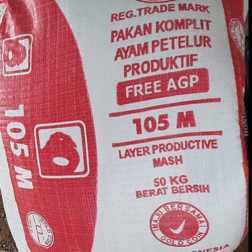 GOLD COIN 105 M PAKAN AYAM PETELUR 1 Kg PAKAN KOMPLIT AYAM PRODUKTIF