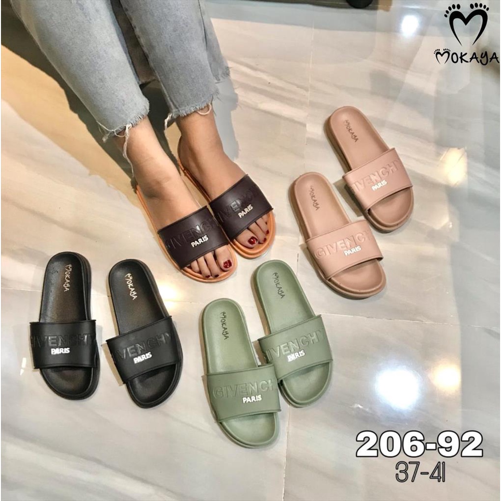 Sandal Slop Jelly Wanita Ban G*v*nchy P*ris Super Casual Keren Kekinian Import Mokaya / Size 37-41 (206-92)