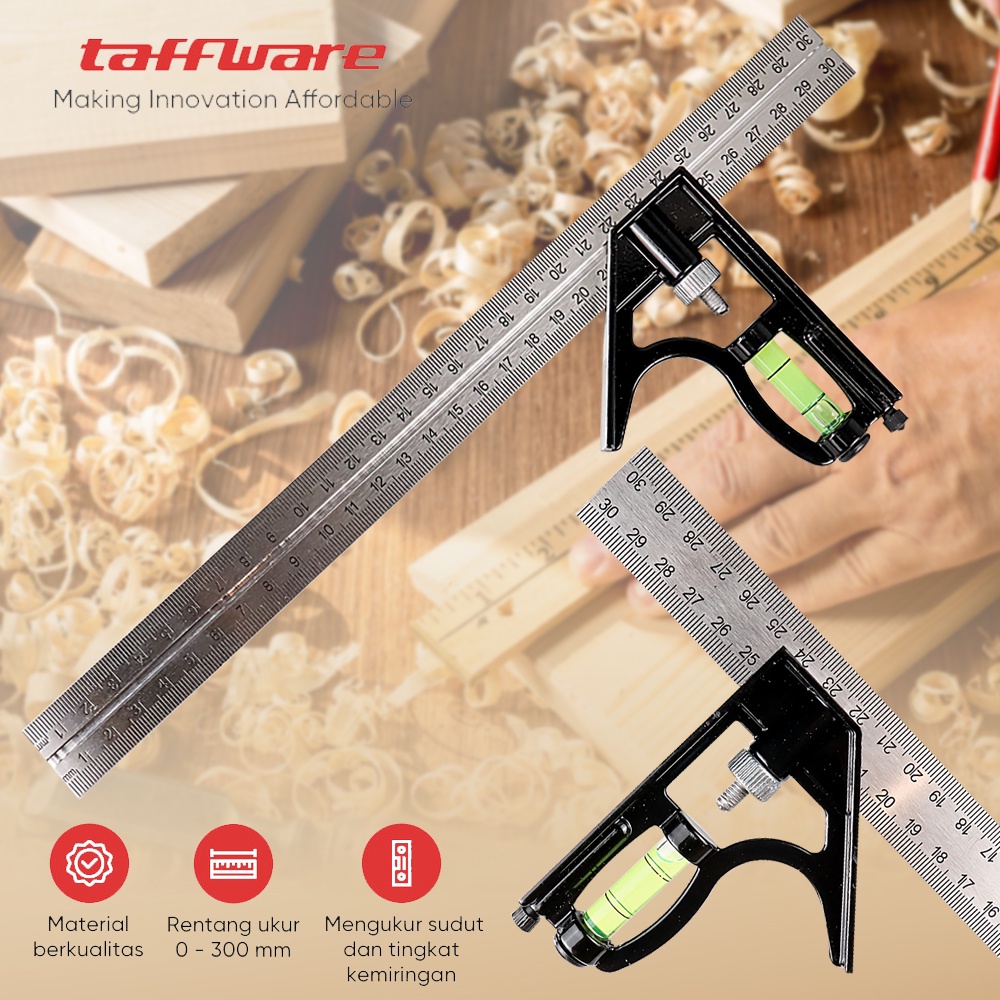 

Taffware Mistar Penggaris Siku Tukang Multifungsi - ZEAST