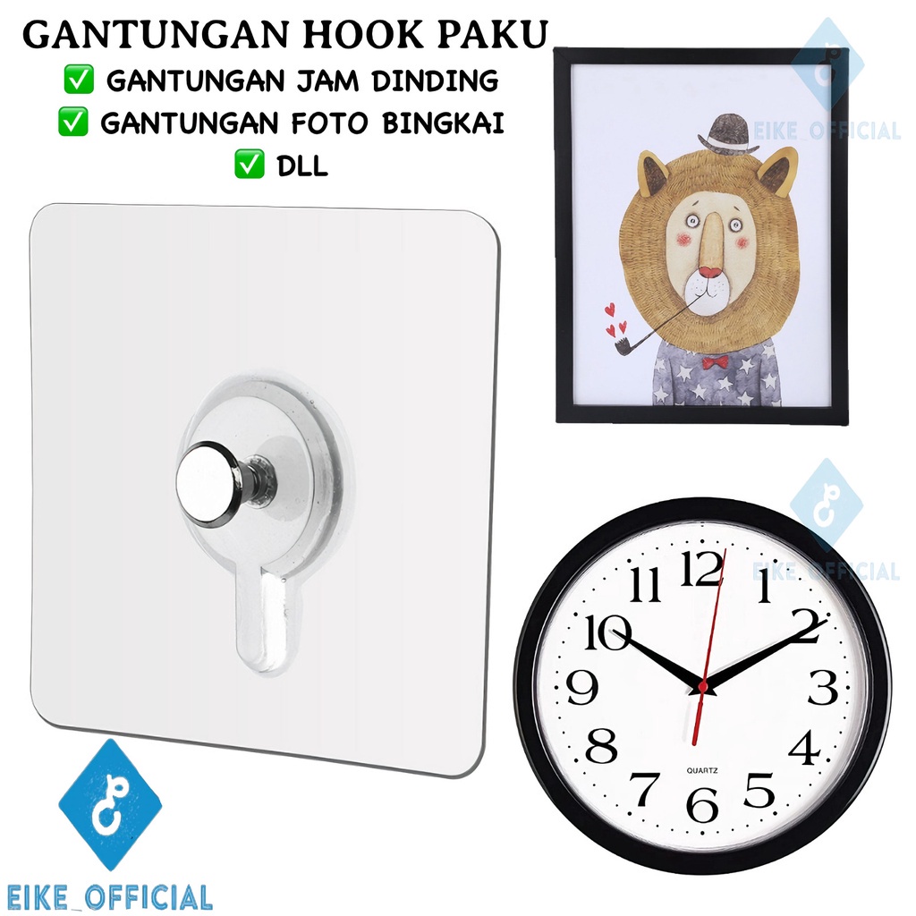 [EIKE] GANTUNGAN HOOK BAUT / GANTUNGAN HOOK PAKU / GANTUNGAN BINGKAI / GANTUNGAN JAM DINDING / GANTUNGAN ORGANIZER SERBAGUNA