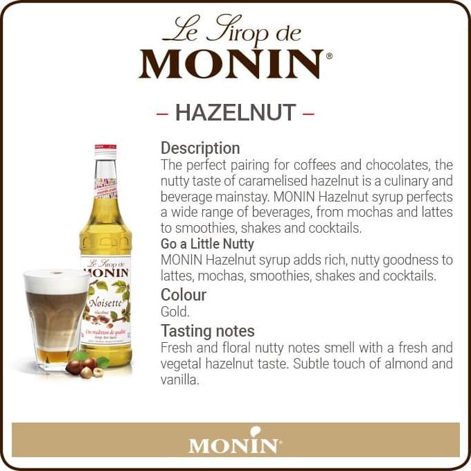 

MONIN Hazelnut syrup 70 CL 700 ML