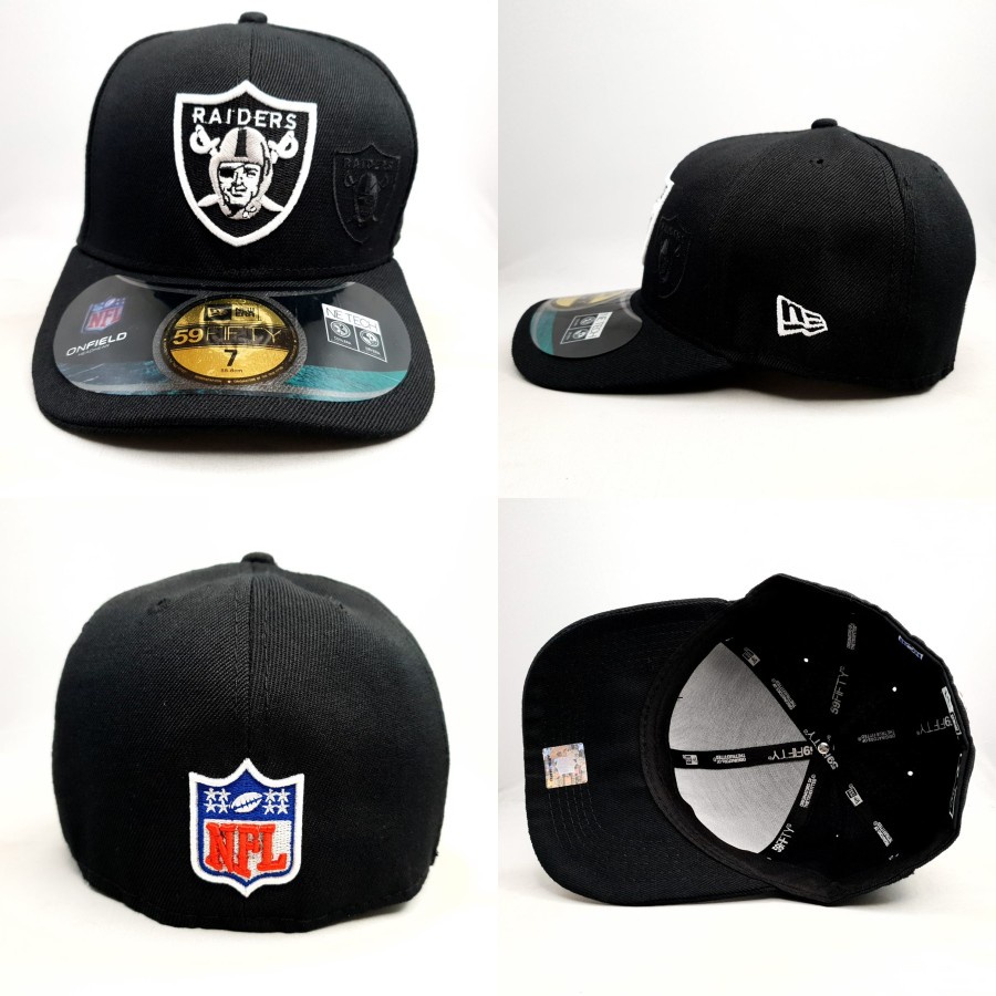 TOPI FITTED NFL OAKLAND RAIDERS HITAM