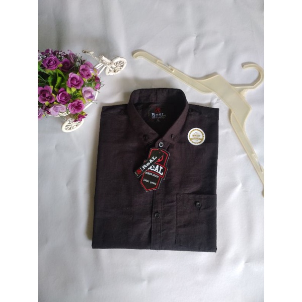 KEMEJA COUPLE AYAH &amp; ANAK WARNA HITAM KATUN SIGARET(HARGA SATUAN)