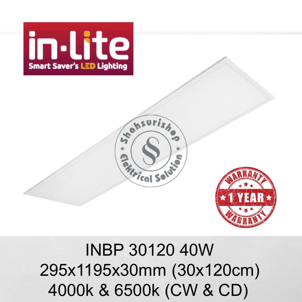 IN-LITE INBP30120 BACKLIGHT PANEL LED 4800LM 40W 40 WATT 295X1195X30MM