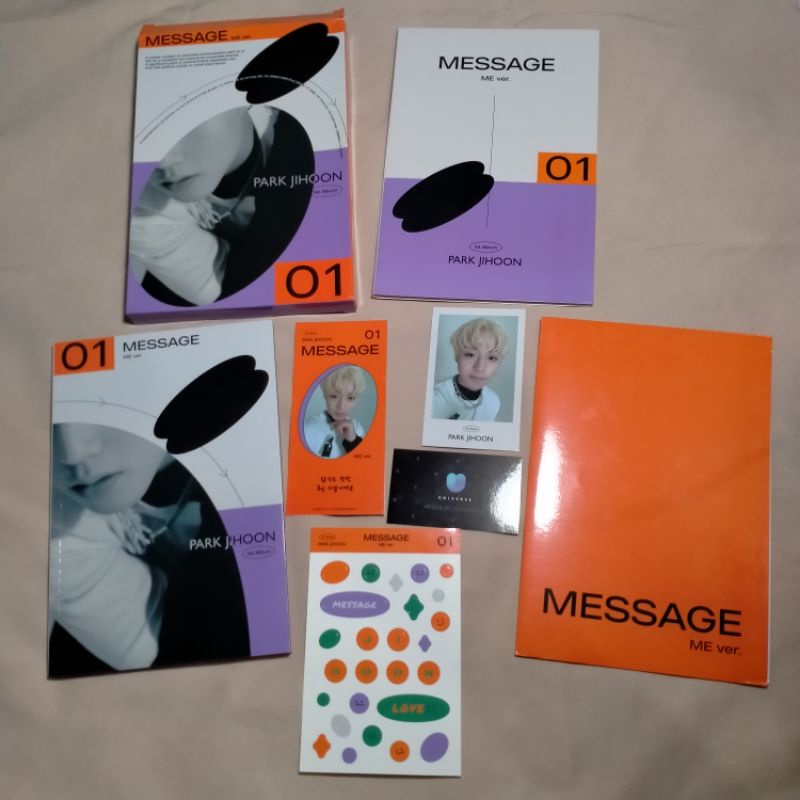 

Album Park Jihoon Message ME fullset unsealed (include pc / photocard pola): 1st first full length pjh full-length mini wanna one wanna-one makestar sealed set only ready stock ep o'clock o clock oclock 360 the w collection official hot & cold ss age ver