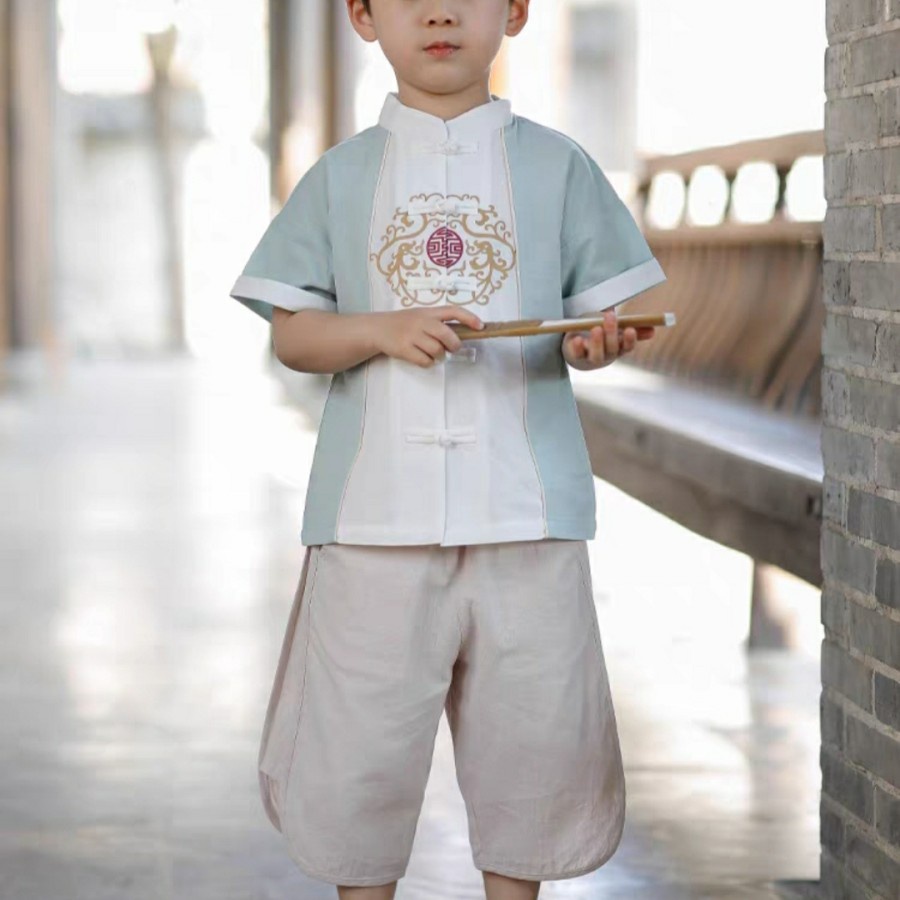 Cheongsam Boy Set Dragon Baju Imlek anak laki Chinese New Year Set