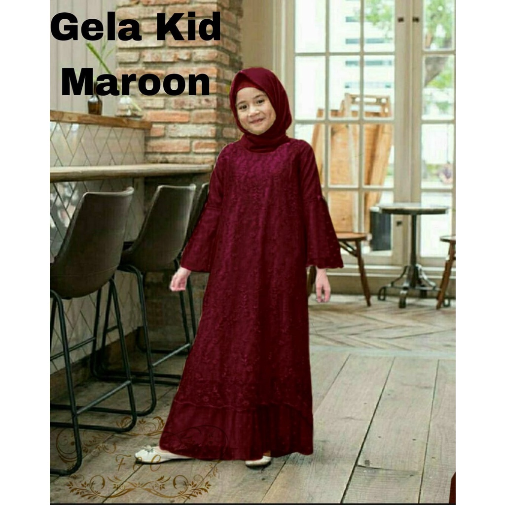 Gamis Anak GELA/ Dress Maxi Anak/ Dress Muslim Anak/ Pakaian Muslim Anak/ Fashion Muslim