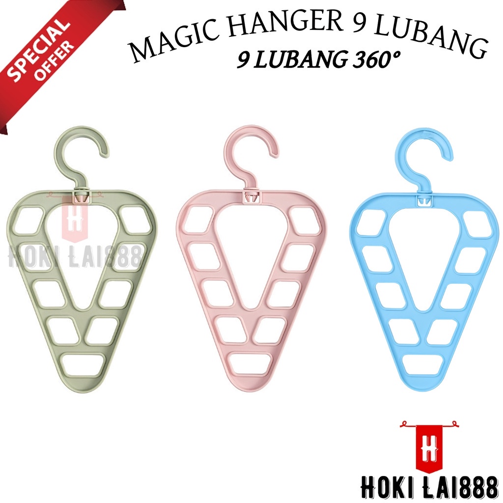 [HKL] GANTUNGAN SEGITIGA 9 LUBANG / GANTUNGAN BAJU / GANTUNGAN HANGER LEMARI / HANGER PAKAIAN SERBAGUNA