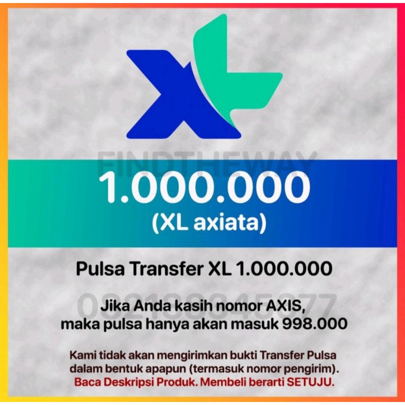Voucher transfer pulsa XL 1 juta & 2 Juta
