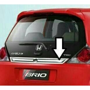 trunklid/list chrome bagasi belakang honda brio