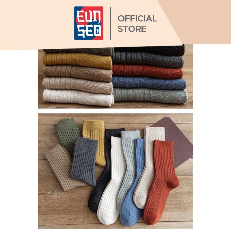 EUNSEO Kaos Kaki Wanita Panjang Solid Colour Kaoskaki Fashion Korea Women Socks