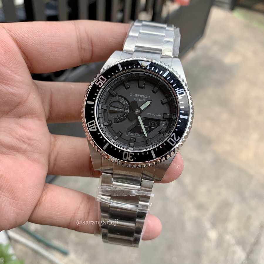 Jam Gshock Pria Original GA2100 Custom Submariner Black