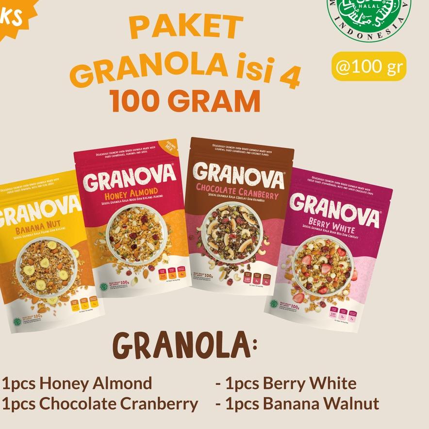 

Sale[KF7]-Granola by Granova Paket 100g - Sereal Granola, Menu Sarapan Sehat Bergizi (Original, Chocolate Cranberry, Banana Walnut, Pumpkin Spice) - Halal