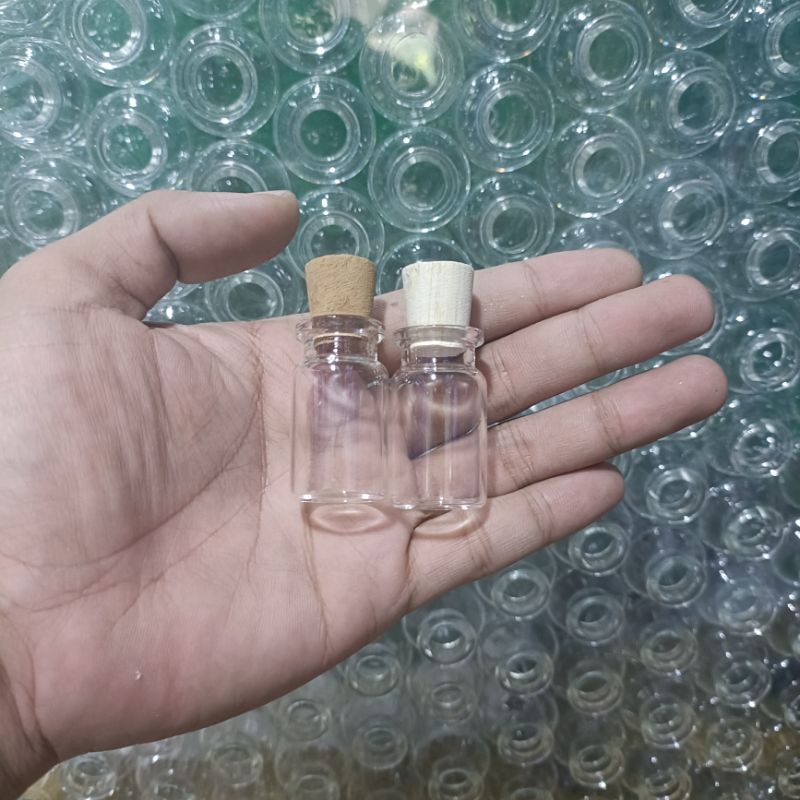 Botol Hias 5ml Tutup Gabus / Botol Kaca 5ml tutup kayu