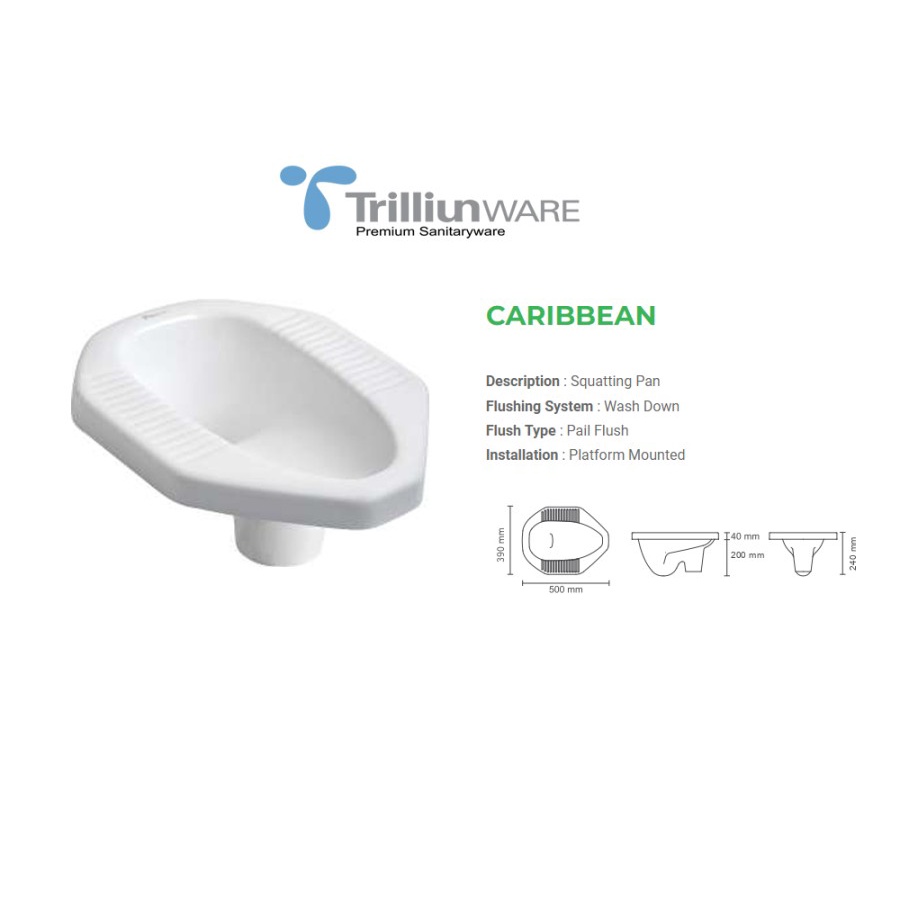 KLOSET JONGKOK TRILIUNWARE / CLOSET SQUATING PAM CARRIBEAN