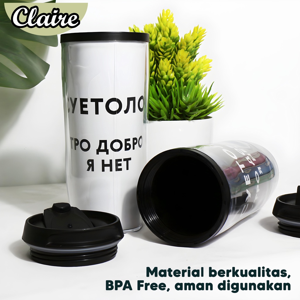 BOTOL TUMBLR PLASTIK PREMIUM / BOTOL MINUM UKURAN 400ML / TUMBLER SOUVENIR