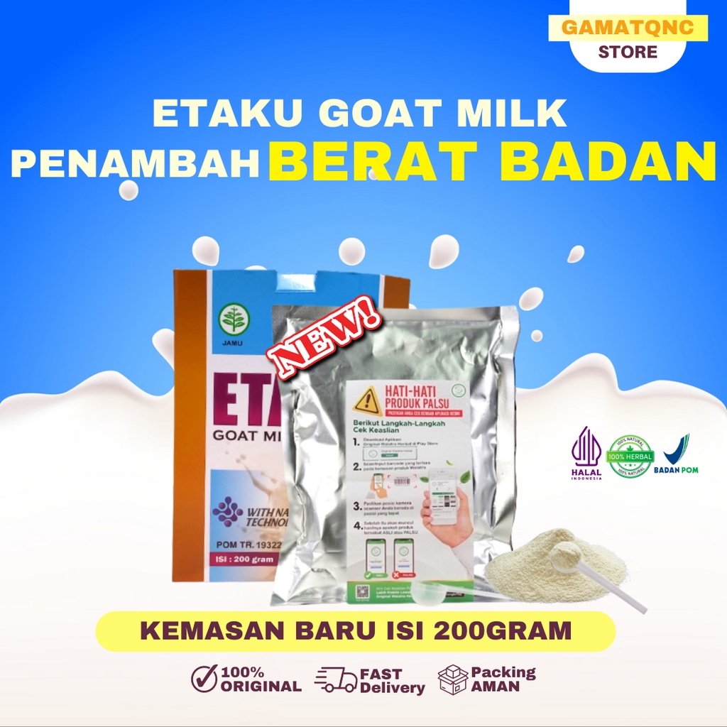

SUPLEMEN PENAMBAH BERAT BADAN IDEAL Susu Kambing Etawa ETAKU GOAT MILK Susu Kambing Bubuk ORIGINAL Penambah Nafsu Makan Anak Dewasa