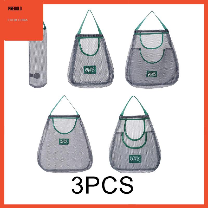 [Predolo] Set Isi3 Storag Mesh Bag Rumah Tangga Untuk Buah Sayuran Dapur Camping