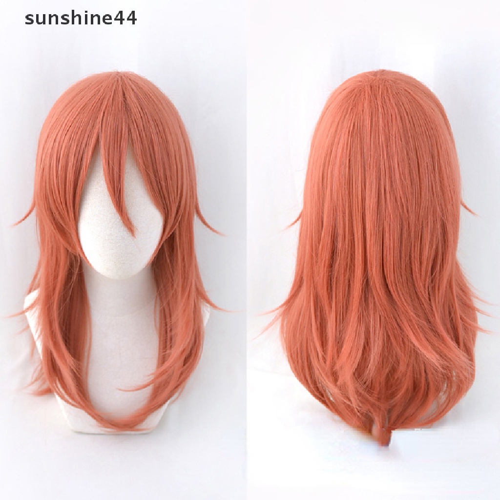 Sunshine Chain Man Cosplay Angel Devil Wig Panjang Natal Warna Orange Tua Wig Cosplay Anime Wig Tahan Panas Wig Sintetis.