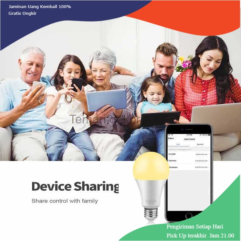TD - LMP TUYA Lampu Bohlam LED RGBCW Smart Bulb Bluetooth E27 9W - A60