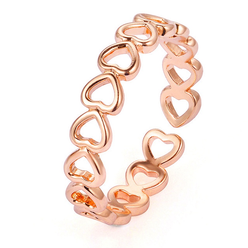 Perak Berongga Berbentuk Hati Terbuka Cincin Wanita Desain Loop Adjustable Heart Rings Fashion Perhiasan Hadiah Untuk Wanita Rings