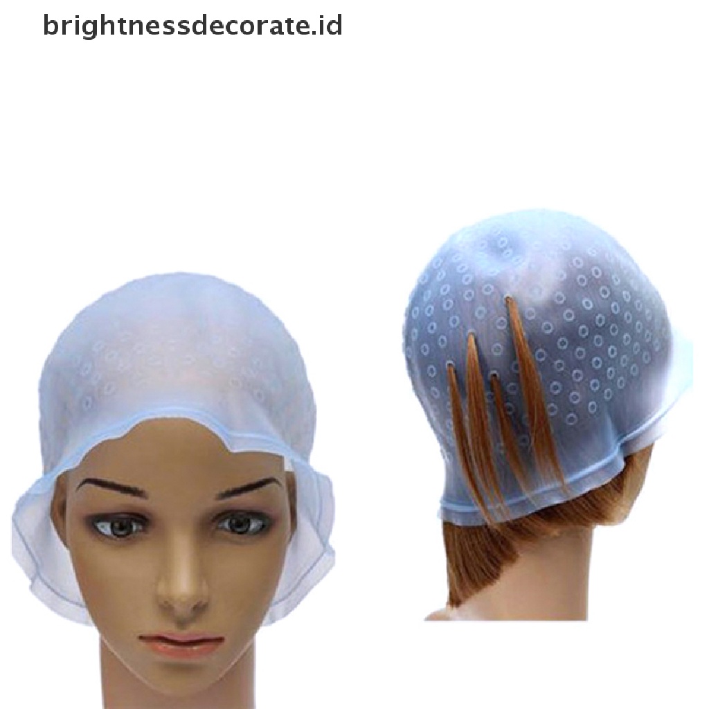 [Birth] Topi Pewarna Styling Rambut Silikon+Pengait Pewarna Warna Highlighg Dye Cap [ID]