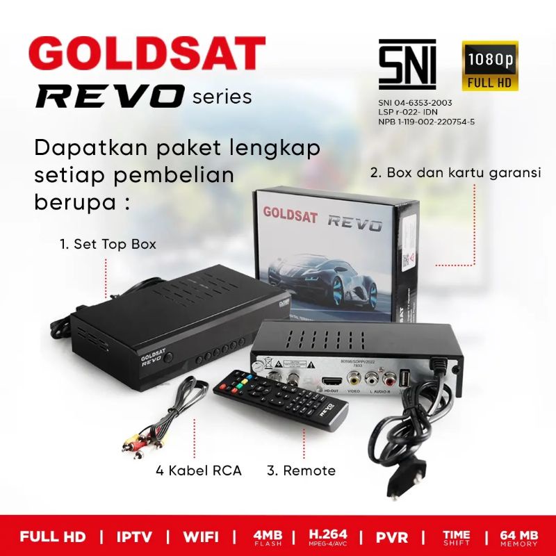 Set Top Box TV Digital GOLDSAT REVO DVB T2 STB