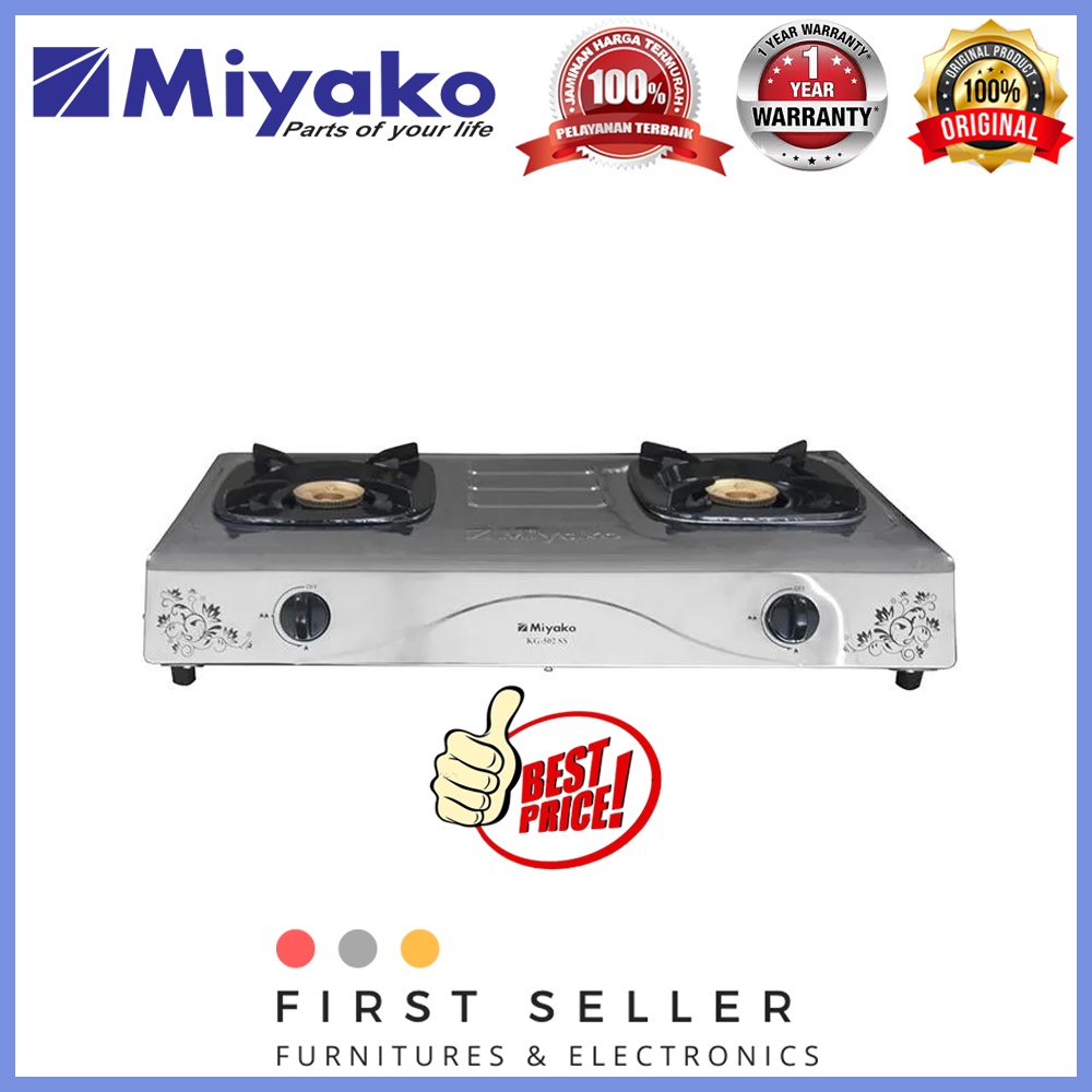 MIYAKO KOMPOR KG 502 SS / KG502SS (2 TUNGKU) GARANSI RESMI