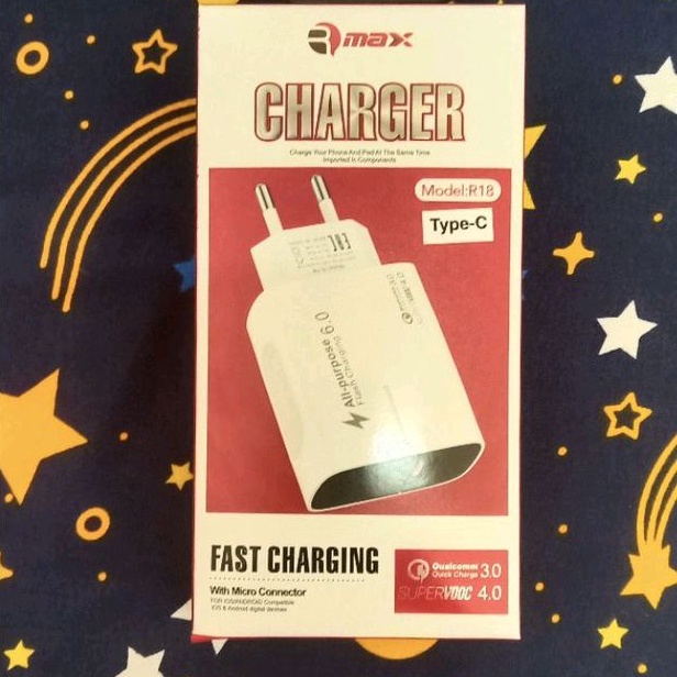 Charger Super VOOC Original R-Max Free Cable Type-C