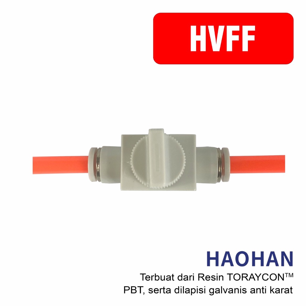 FITTING PNEUMATIC VALVE HVFF MM HAND STOP MINI KRAN AIR UDARA UNTUK SELANG PU