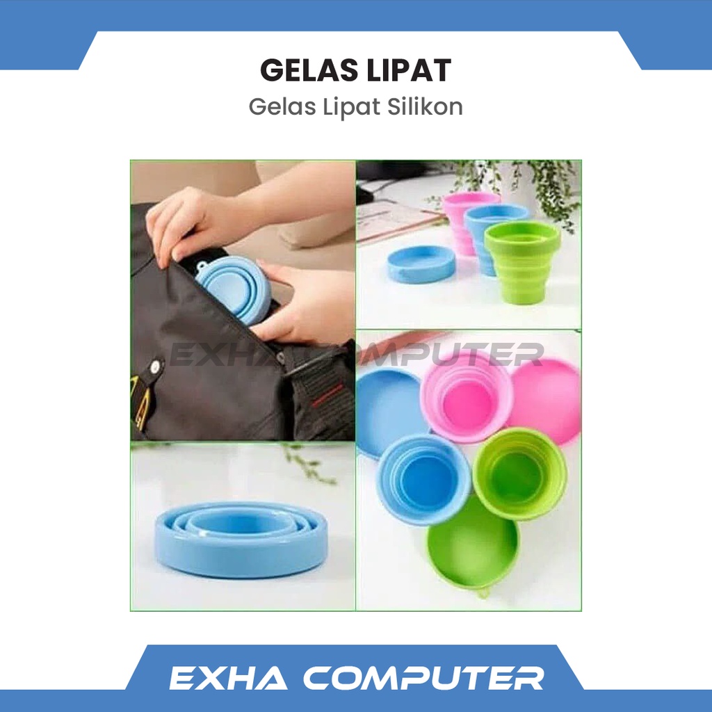 GELAS LIPAT SILIKON GELAS TRAVELING