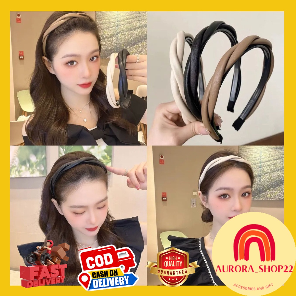 [COD] BANDO TWIST SIMPUL KOREA BANDO LILIT CUTE PREMIUM ALA KOREA BAHAN PU LEATHER BLUDRU IMPORT ELEGAN