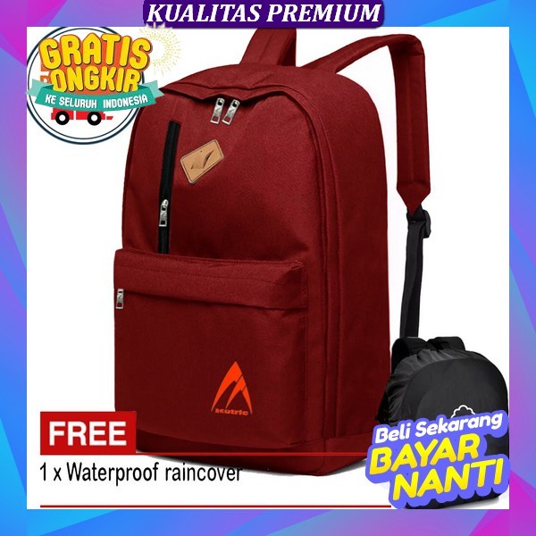 Tas Ransel Laptop 20 Inc Backpack Expanding Import Jumbo Usb Portable - Biru(F8U4) Tas Ransel Rajut 