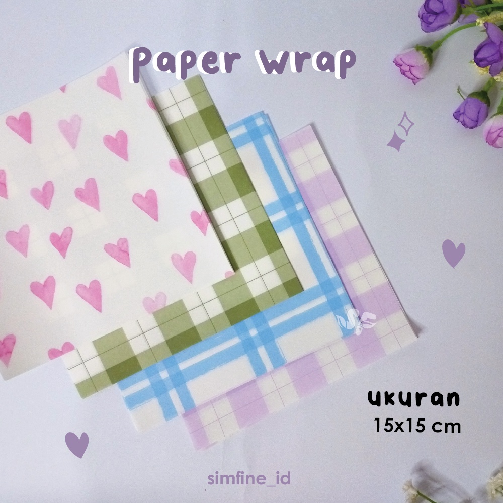 

(ISI 20 Lembar) Paper Wrap Motif aesthetic / Kertas Pembungkus 15 x 15 cm