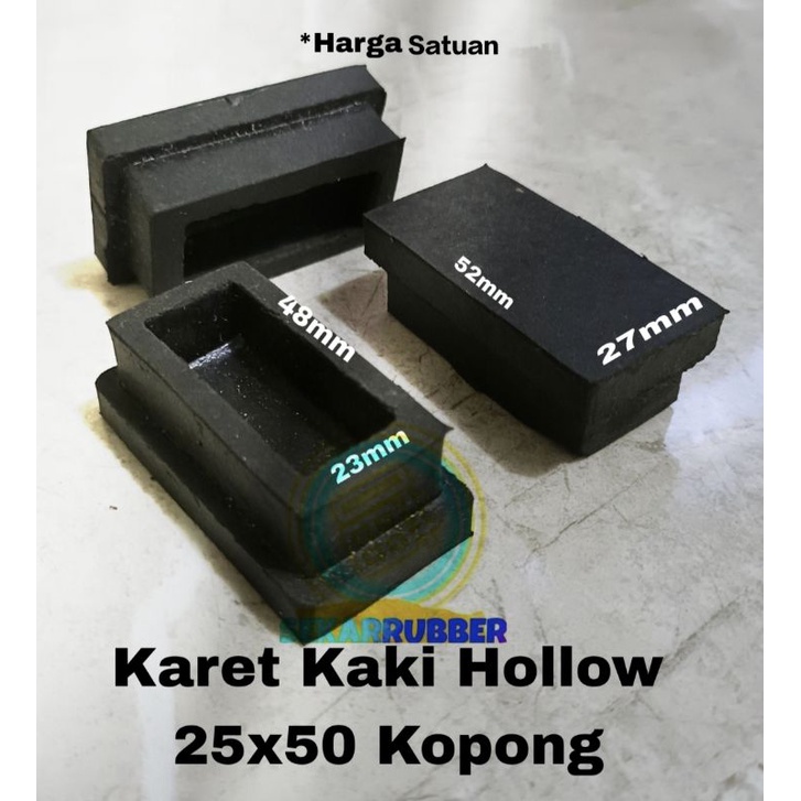 Karet Kaki Hollow 25x50 Kopong Alas Tutup Kaki Kursi Meja Rak Besi Baja Ringan Hollow
