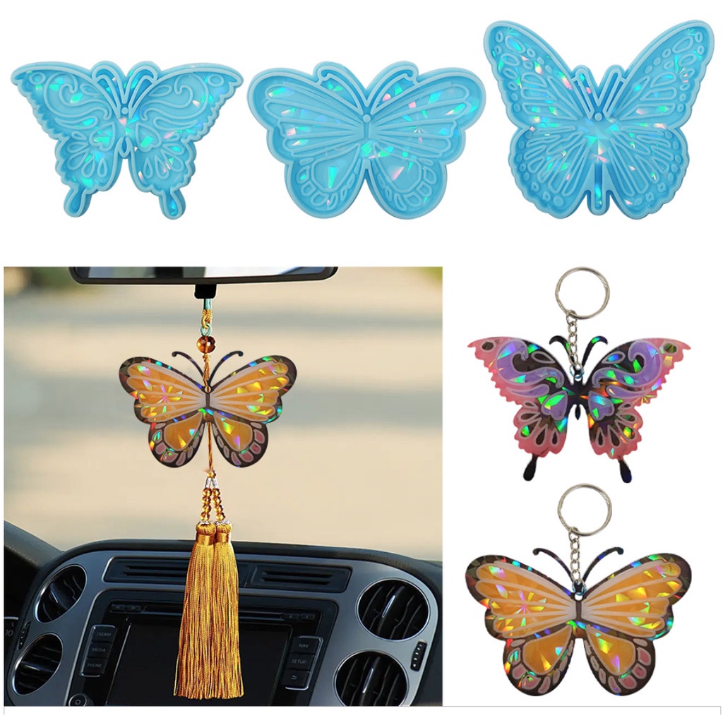 CETAKAN SILIKON RESIN BUTTERFLY Hologram Effect