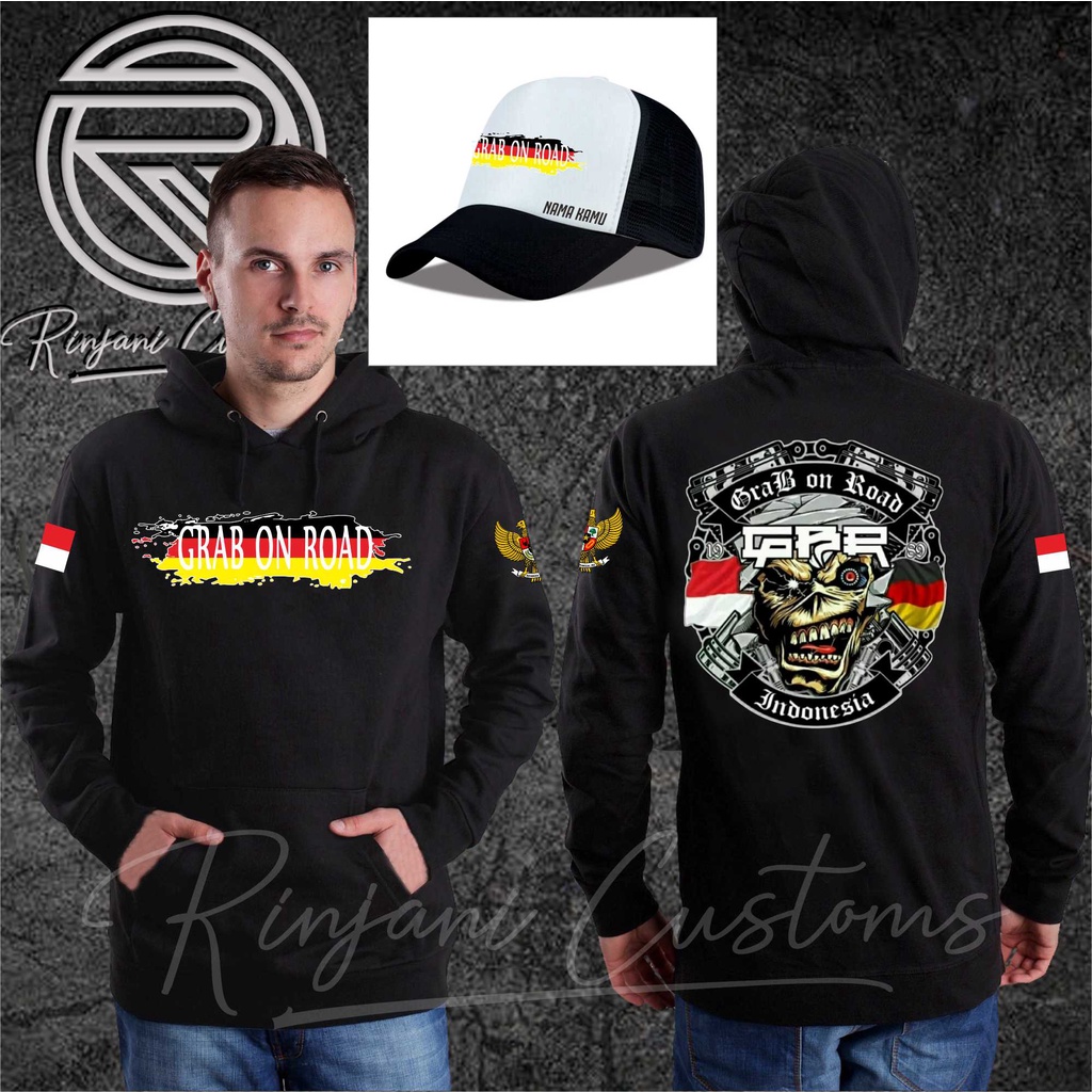 JAKET GBR 7 INDONESIA.JAKET GRAB ON ROAD.BISA TAMBAH NAMA