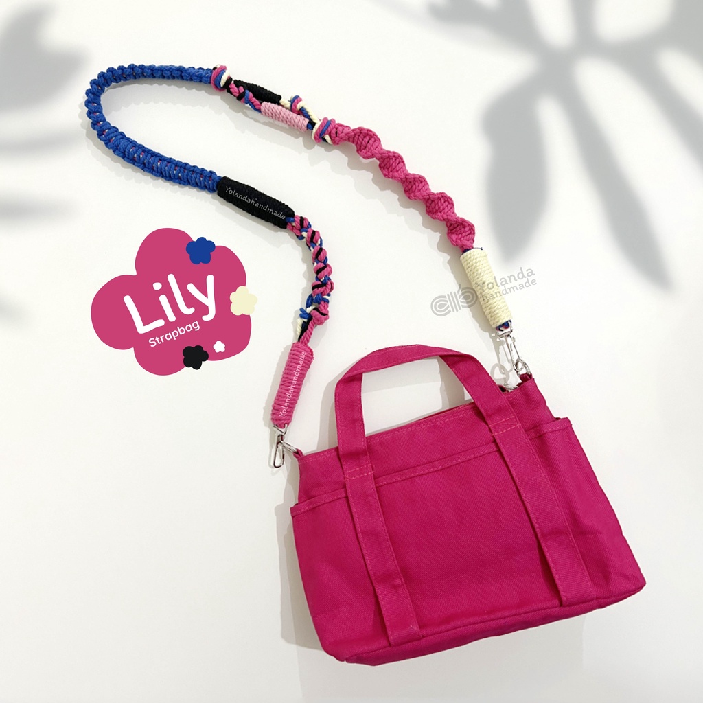 [TERMURAH] Tali Strap bag Macrame LILY | Premium | Tali kamera | Strap Bag Lucu | Custom | Puffy Bag | Sling Bag | Pendek |COD