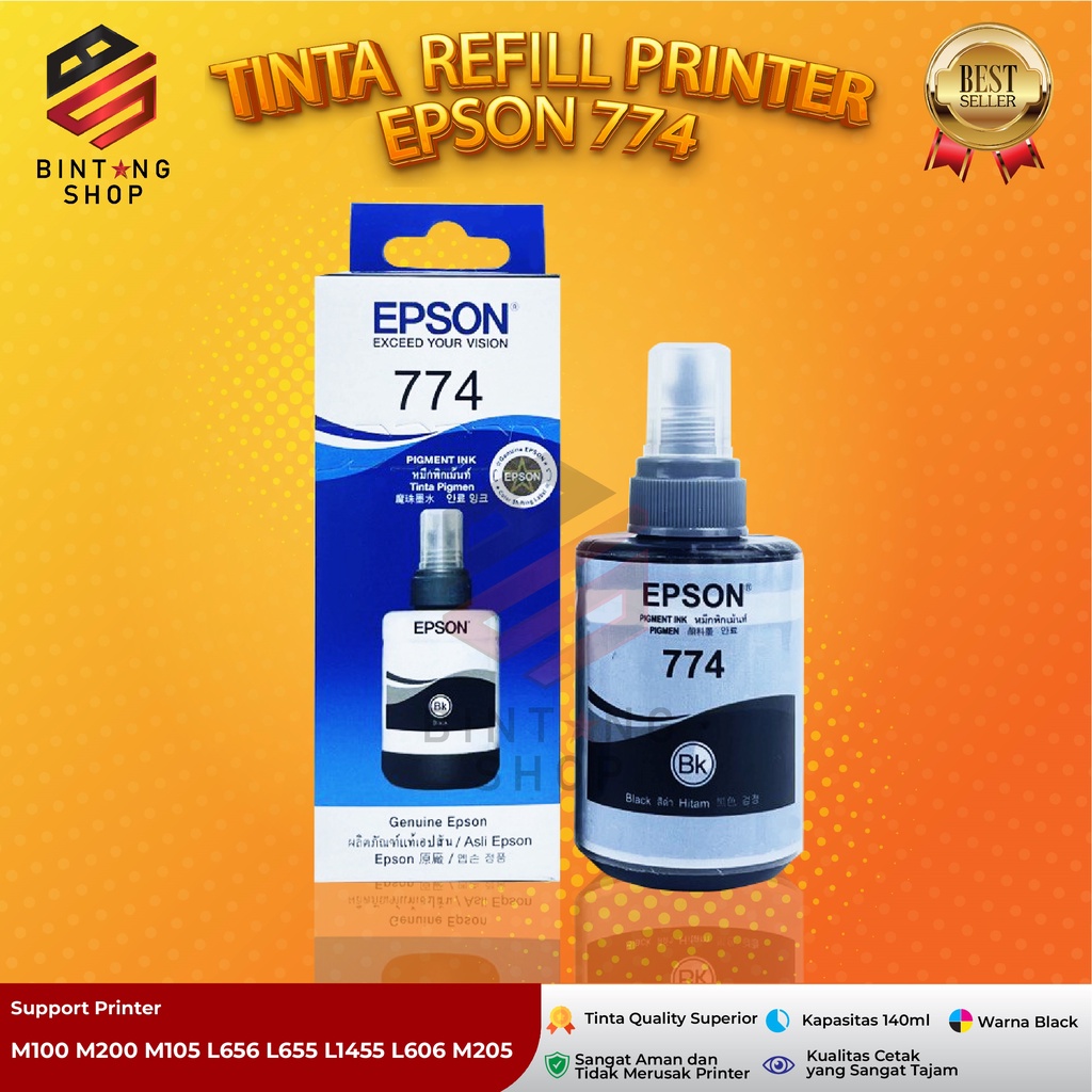 Tinta Epson 774 Black Tipe Printer M100 M105 M200 M205 Premium